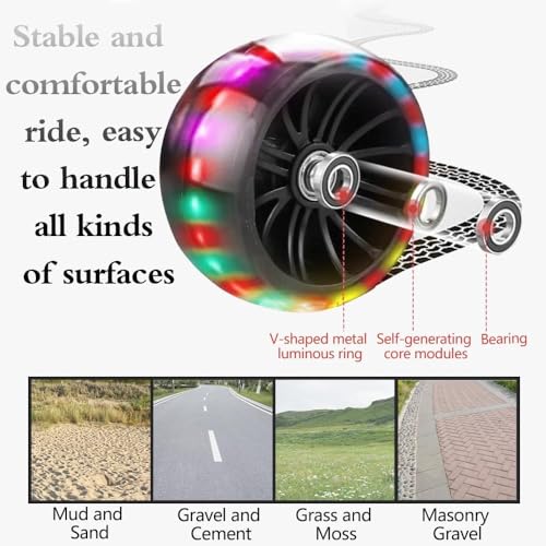 Image of 2 pcs Wider Bike Training Wheels,Silent and wear-resistant,When the wheel touches the ground, it will flash,for 12-20 inch Bicycles, Training Wheels For Kids Bike (Black)