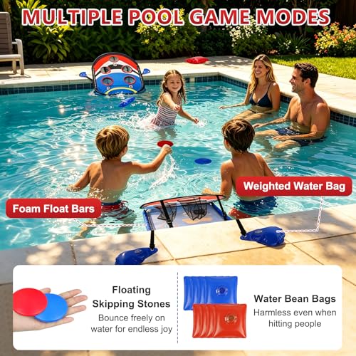 Pool Cornhole Game, AYAMAYA Double Sided Floating Pool Games & Sticky Golf by AYAMAYA - Used condition - Image 3