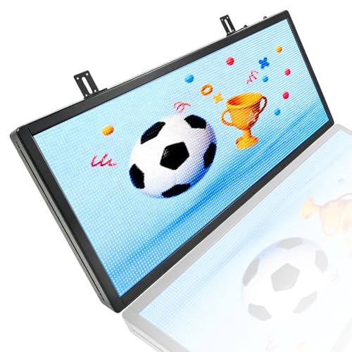 Image of P6 Programmable LED Sign 40 inchx17 inch Outdoor Scrolling Digital Display WiFi Control Full-Color Electronic Message Board for Business Advertising Stock Ticker Marquee Pixel Panel Custom Text /Image /Video /IP65 Waterproof