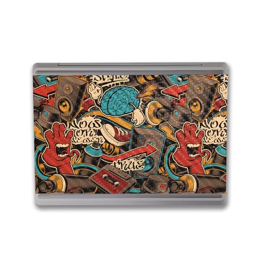 Image of MightySkins Carbon Fiber Skin Compatible with Microsoft Surface Laptop Go 3 (2023) Full Wrap Kit - Orange Hip Hop | Protective, Durable Textured Carbon Fiber Finish | Easy to Apply | Made in The USA