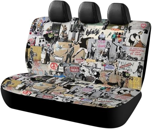 スヌーピー (2) カーシートカバー 車シートカバー 後部座席用 シート保護 おしゃれ カー用品 軽/普通車 汎用 後席クッションカバー 人気 四季通用