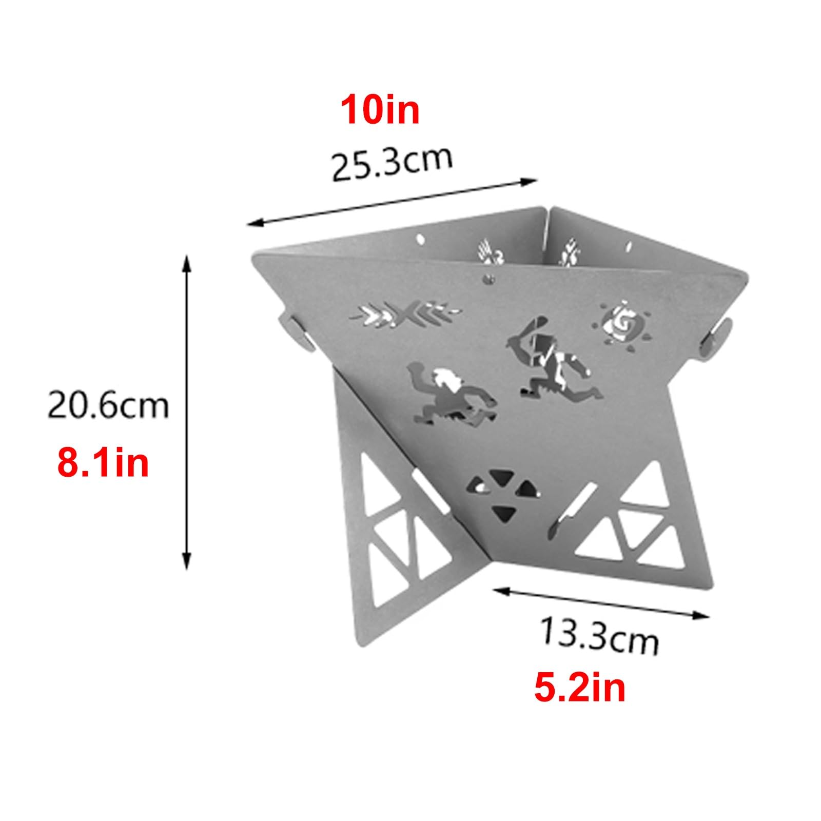 Braciere da Esterno Piccolo Modello Perforato Fornello da Esterno Molteplici Aperture di Ventilazione Base Triangolare Stabile Adatto per Attività All'aperto e Campeggio(A)