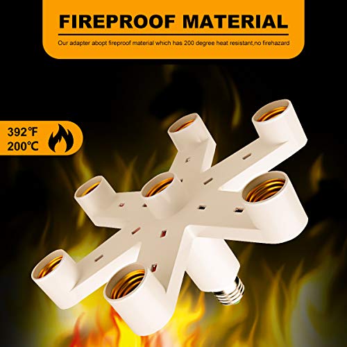 8T8 Multi E26 Light Socket Splitter Adapter Converter Standard Led Bulbs Holder (E26 7 In 1) #TOP1