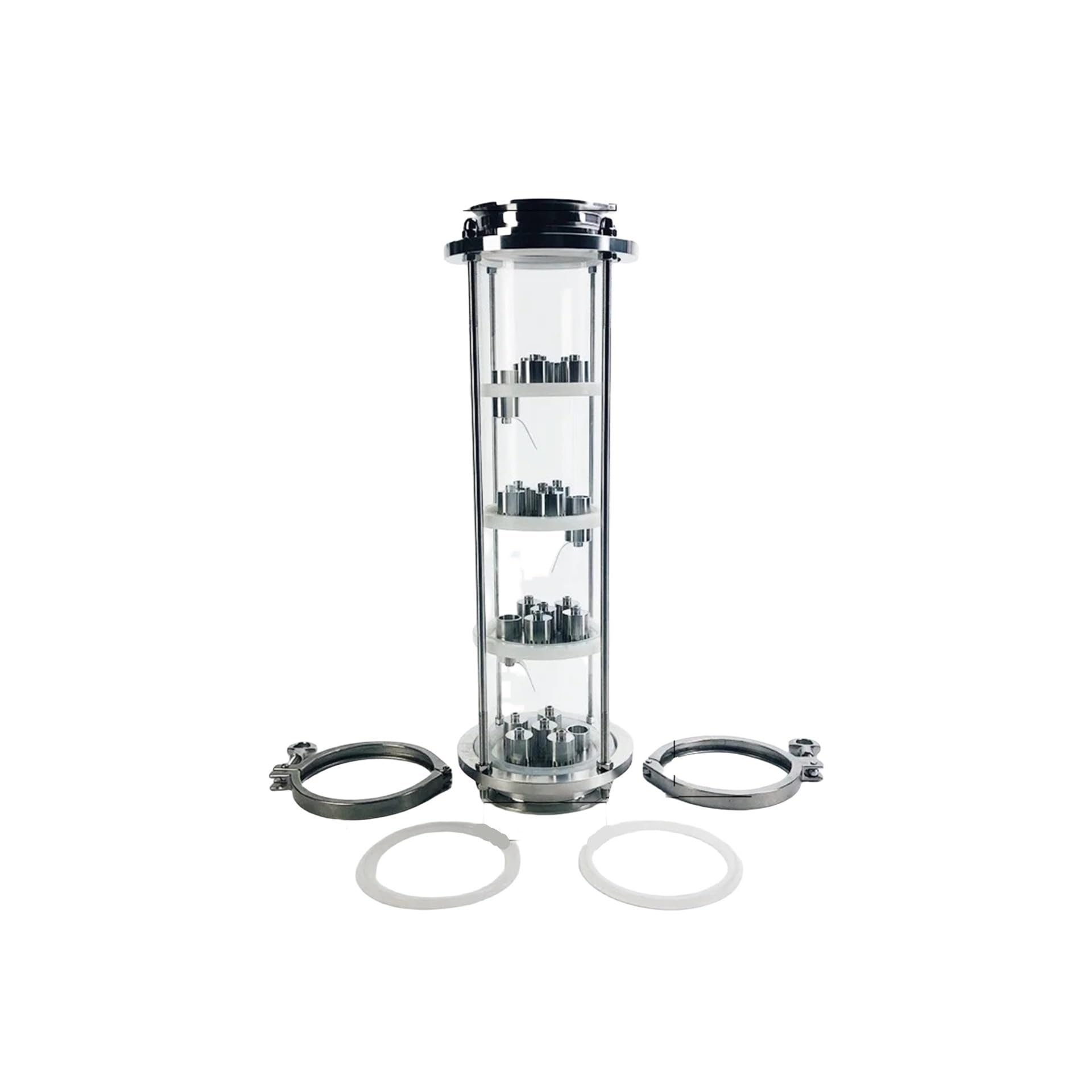 Colonna for Lenti di Distillazione Colonna di distillazione OD119 da 4" (102 mm) con 4 Piastre a Bolle in Acciaio Inossidabile 304 Colonna di rettifica a 4 Strati(Set 1)
