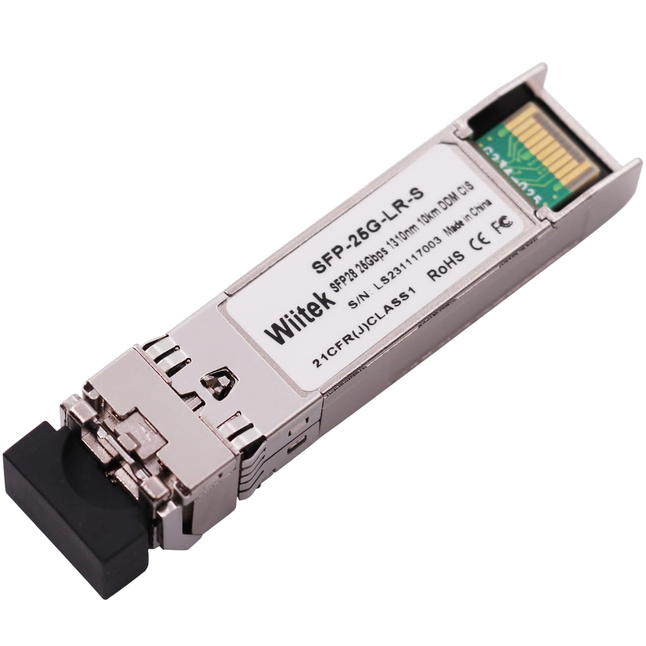 Wiitek 25G SFP28 LR Optical Transceiver, 25GBase-LR SFP28 Duplex LC SMF Module, 1310nm, DDM, up to 10km for Cisco SFP-25G-LR-S, Ubiquiti UACC-OM-SFP28-LR, Netgear, Mikrotik, Unifi and More-image-43
