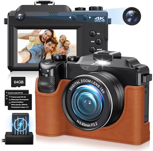 Digital Camera, 4K Photography Camera Point & Shoot Cameras for T...