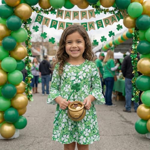 Image of Girls Long Sleeve Ruffled Dresses for Toddlers and Kids