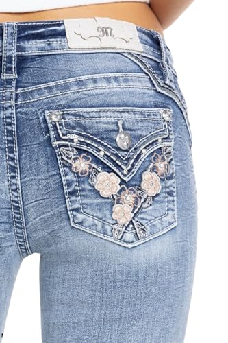 Miss Me Women's Freesia Embellished Faux Flap Pockets Mid-Rise Skinny Jeans3