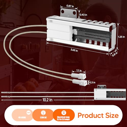 Image of DG94-01012A Oven Igniter for Samsung NX58 Gas Range | Silicon carbide heating element,120V,direct OEM replacement,fits NX58M /K /H /J series gas bake ovens