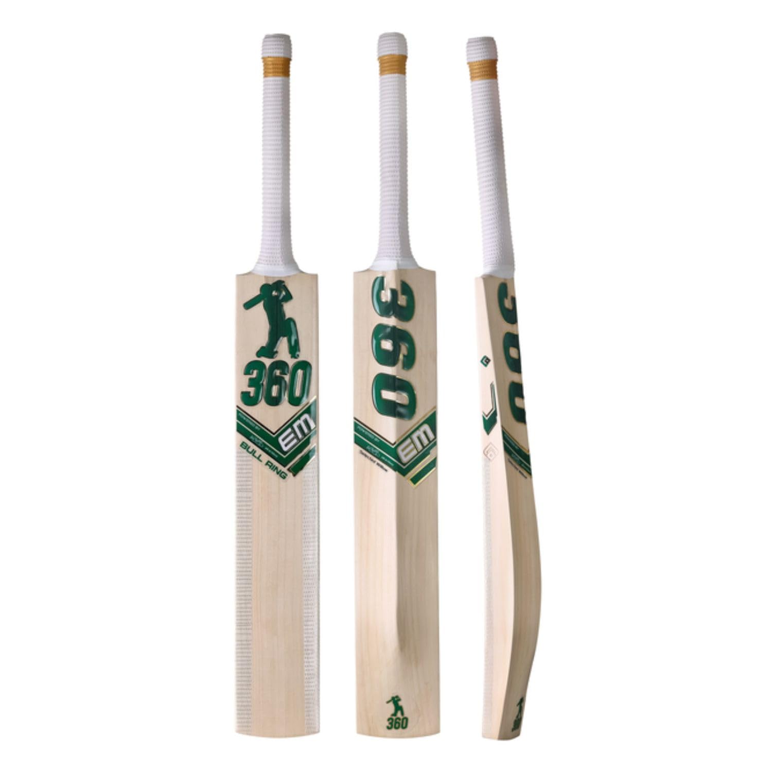 EM 360 Bull Ring Kashmir Willow Cricket Bat | Grade 1++ Selected Kashmir Willow | 360° AB-Inspired Profile | Semi-Oval Handle | Premium Cricket Bat for Power Hitters-image-45