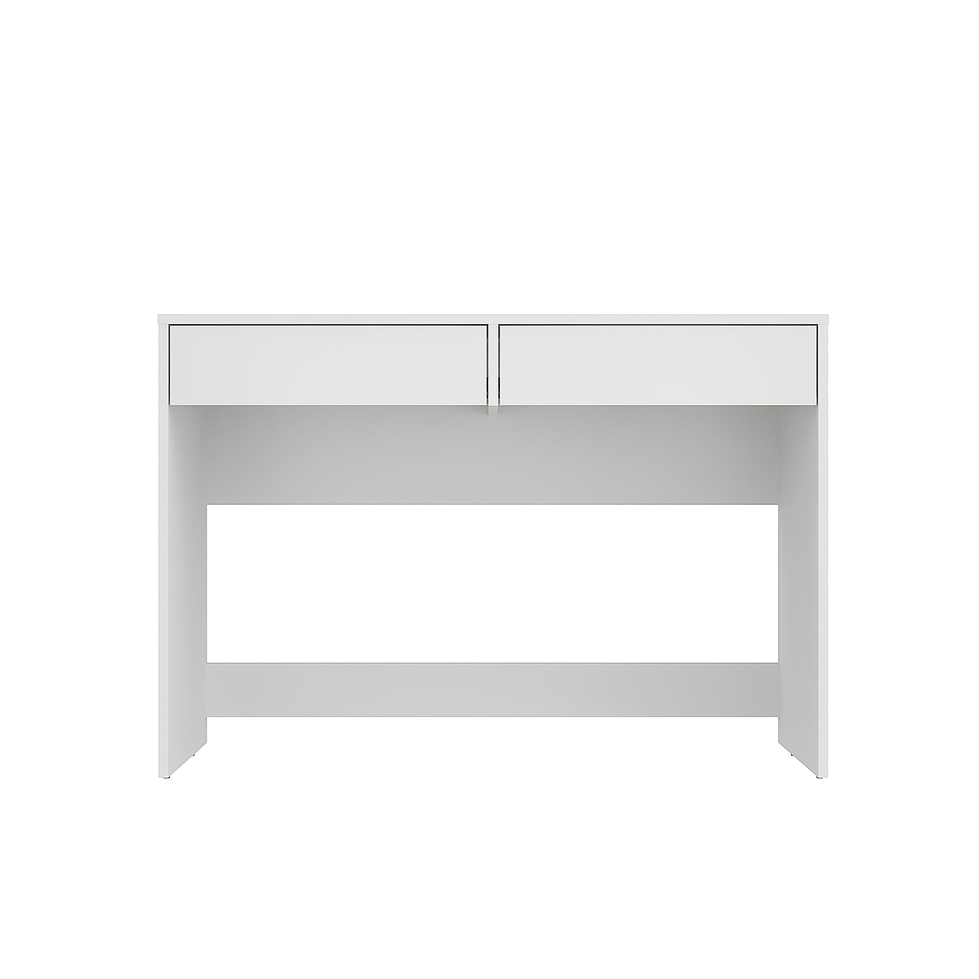 KOMTO Biurko Komputerowe Białe 110 cm z 2 Szufladami – Nowoczesny Stół Biurowy do Domu i Pokoju Dziecięcego, Miejsce do Nauki i Pracy | NOVA2 110 x 52,8 x 76 cm