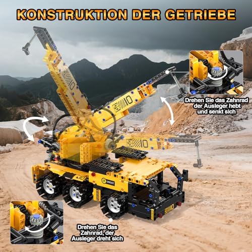 Technic Roboter Bauspielzeug Bausatz, 535PCS 5-IN-1 RC Roboter und Auto, Ferngesteuert und App Robot Bausatz Kinder, RC Programmierbar Teenager Spielzeug Geschenk ab 8-12 13 14 15 Jahre Jungen