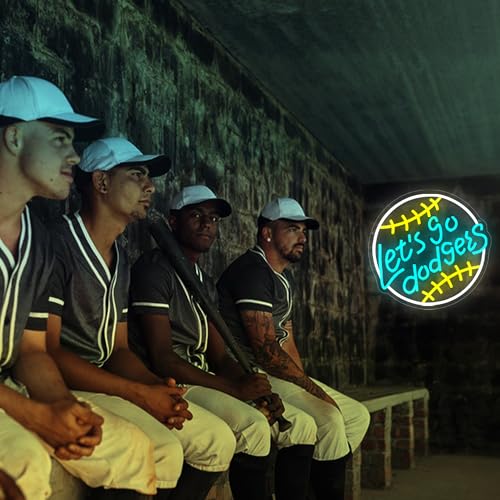 Image of Baseball Neon Sign for Wall Decor Dimmable LED Baseball Team Neon Light for Man Cave Dormitory Bar Club Birthday Gifts for Sports Fans Wall Art Size 13.7 * 13.3In (WZCP023)