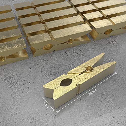 Mini Gold Clothespins - 50Pcs Small Natural Wood Clothes Pin With Jute Twine For Photos Display,Gift Wrapping, Hanging Pictures Paper, Baby Clothes Pins,Small Clips For Home School Arts Crafts Decor #TOP2