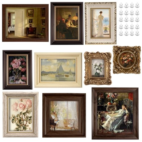 10-Pack Vintage Picture Frames Set Antique Gallery Wall Frame Set