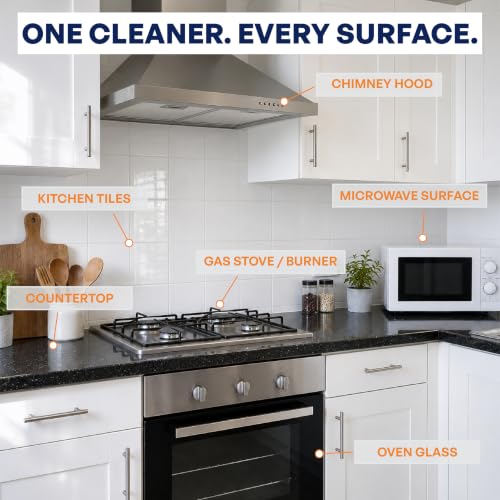 Image of Kitchen Cleaner Spray 300ml - All Purpose Hard Stain Cleaner and Kitchen Cleaning Spray, Tough Grease & Stain Removal, Suitable for Stoves, Chimneys, Counter Tops, Appliances, Walls & Cabinets