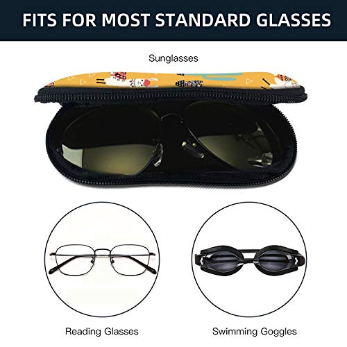 Image of Sunglasses Soft Case with Carabiner Ultra Light Neoprene Zipper Glasses Case