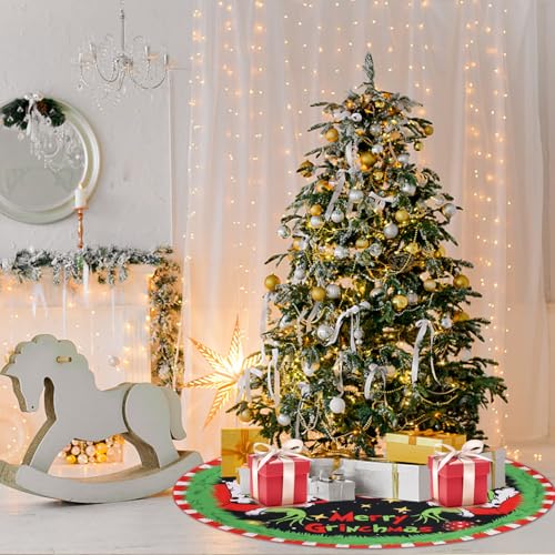 CJYGEGE Merry Christmas Tree Skirt Collar 48 Inch, Softand Funny Farmhouse Holiday Decor Xmas Party Holiday Decoration by CJYGEGE - Image 4