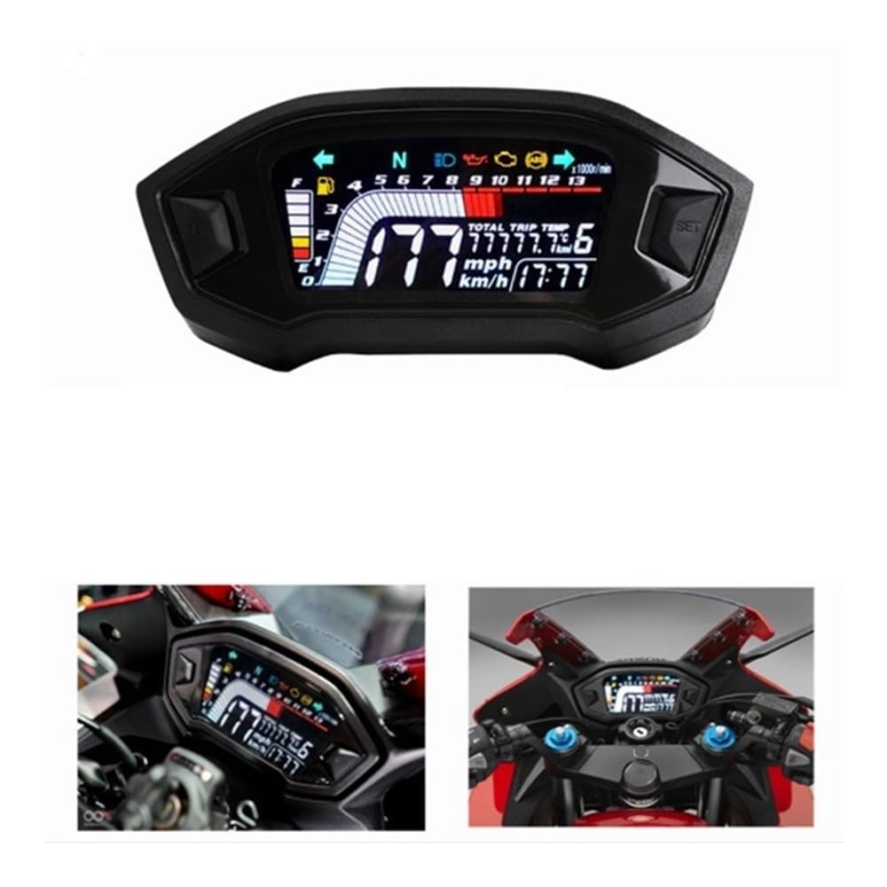 Contagiri contachilometri Accessori Moto Contachilometri LED Tachimetro Regolabile Retroilluminazione Opzionale Contachilometri Digitale Universale Per 1,2,4 Cylindre
