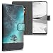 Produktbild kwmobile Wallet Case kompatibel mit Motorola Moto G60S - Hülle mit Ständer Kartenfächer Galaxie Baum Wiese Blau Grau Schwarz