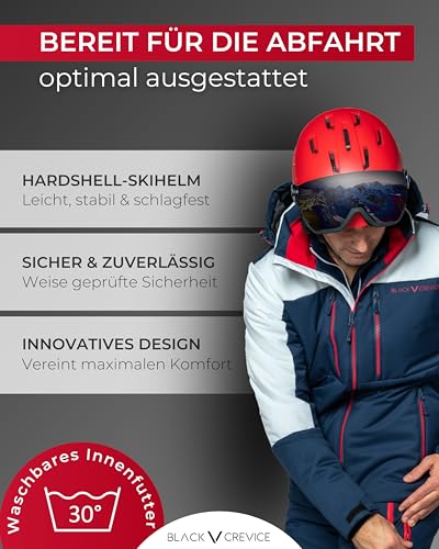 Black Crevice Skihelm Kitzbühel I Ski-Helm in sportlichem Design I Skihelm Herren & Damen I Skihelm...