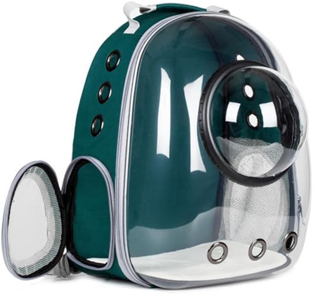 Generic Space Capsule Pet Backpack, Transparent Dome Carrier for Cats and Small Dogs, Breathable Travel Backpack with Ventilation Holes, Black and Clear (Blue, Medium)