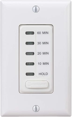 Temporizador electrónico con autoapagado, cuenta regresiva, empotrado en pared, EI200 5101530 minutos, marfil, de Intermatic, EI210W, 120 volts