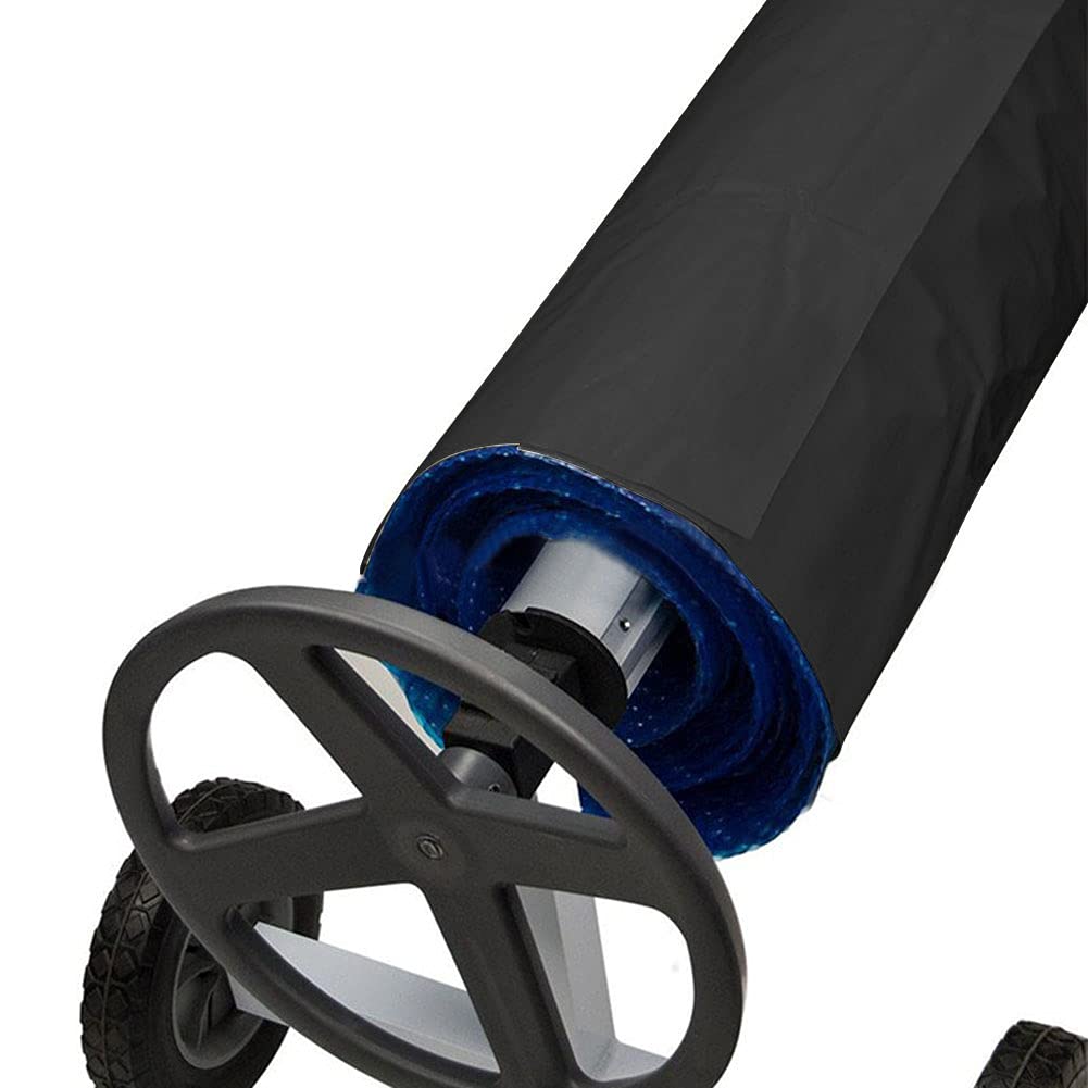 Telo di copertura per piscina con chiusura in velcro, impermeabile, protezione solare per teloni da piscina, sistema di avvolgimento
