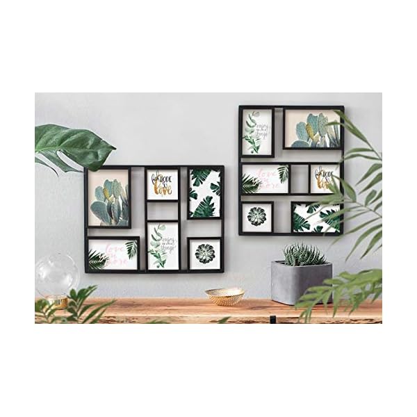 LIFA LIVING schwarze Bilderrahmen Collage für 6 Fotos, Fotorahmen aus Metall und Glas, Galerierahmen für Foto Collage 40… – Bild 3