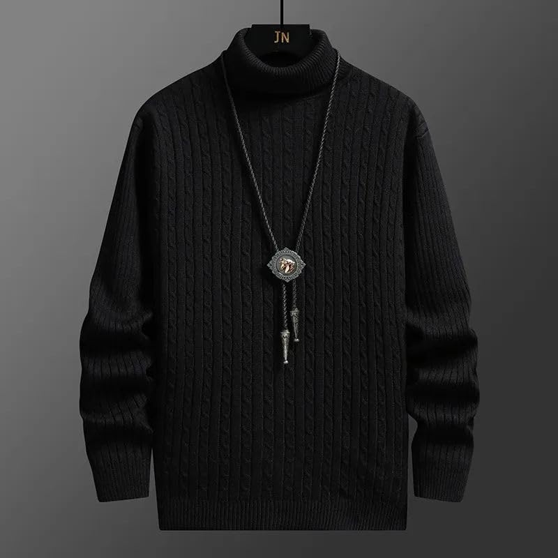 Pull basique noir et blanc en couleur unie style décontracté homme - 3