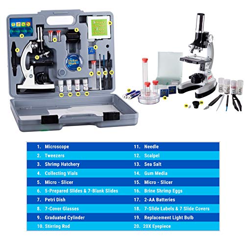 image for AmScope M30 Series 52-Piece STEM Microscope Kit for Kids - Monocular, 