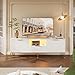 Bestier TV-Schrank für 55/60-Zoll-Fernseher, modernes Entertainment-Center mit Stauraum, Medienkonsole mit Wellenmuster für Wohn- und Schlafzimmer, weißer Marmor
