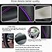 ESEWALAS Universal Car Steering Wheel Cover,Anti-Slip Leather Steering Wheel Cover,Sports Style Steering Wheel Protector,Car Interior Accessories Auto Steering Wheel Covers (Black with Purple)