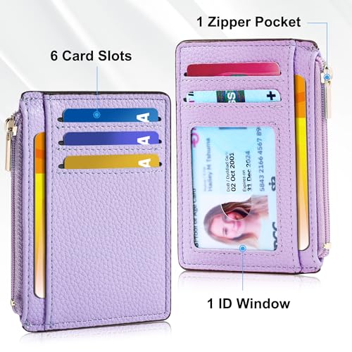 Image of Tipmile Womens Credit Card Holder Wallet, Small Slim RFID Blocking Sleeve | Mini Tiny Cute ID Case, Minimalist Zipper Pocket Wallet, Thin Coin Purse, Mothers Gift
