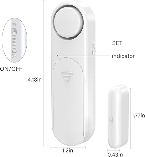 Miniatura 9 de Alarma de ventana y puerta cuando se abre (paquete de 5) para seguridad de los niñosseguridad del hogar, alarma con sensor de apertura de puerta