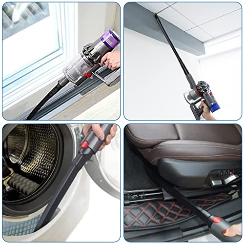 Schlauch Verlängerung + Flexible Fugendüse + Adapter Zubehör für Dyson V7 V8 V10 V11 V15 Staubsauger, Teleskop Staubsaugerschlauch, Lange Flachdüse, für die Reinigung von Ecken und Lücken