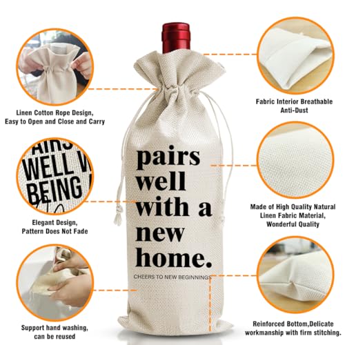 DOI-LANEE Housewarming Gifts New Home House Warming Wine Bag for Women Men - Image 3