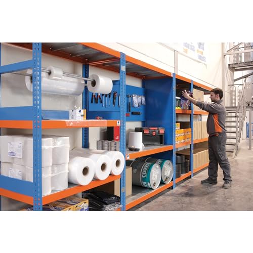 SimonRack Estantería Metálica Almacenaje, Sin Tornillos, 3 Baldas, Alta Capacidad Carga 400 kg, 2000x1500x750 mm, Estantería Taller Garaje Trastero, Azul/Naranja/Galva - imagen 2