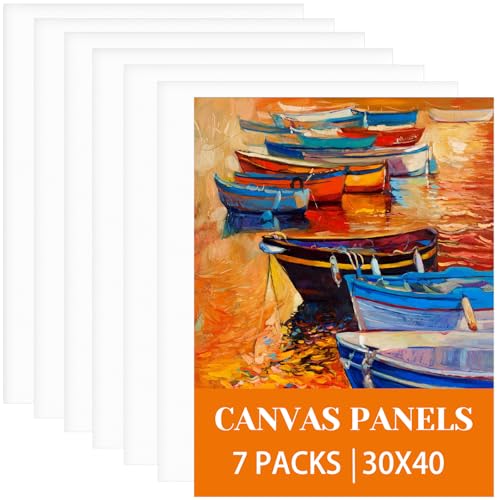 30x40cm Canvas for Painting 3mm 7pcs Approx A3 Canvas Board Triple Primed Cotton Acid- Free Canvases for Acrylic & Oil & Watercolor for Professional Artist Hobby Painters & Beginners