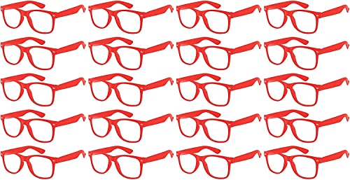 OWL 20 Pack Bulk Kids Nerd Glasses, UV Protected Childrens Non Prescription Clear Lens Fake Toddler Glasses