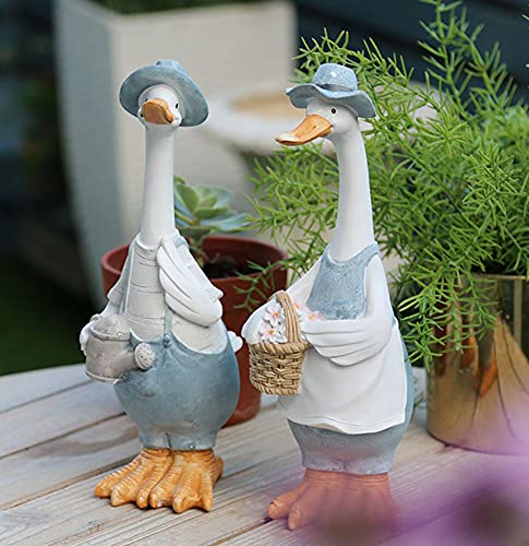Sculpture animale résine artisanale au design de canard soigné - 3