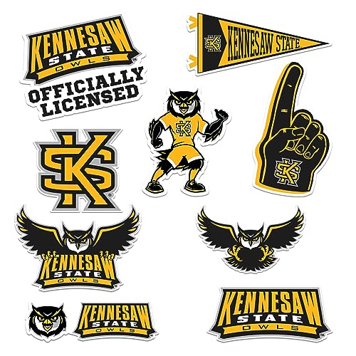 Image of Kennesaw State University 8ct Vinyl Large Deluxe Stickers Variety Pack - Laptop, Water Bottle, Scrapbooking, Tablet, Skateboard, Indoor /Outdoor - Set of 8