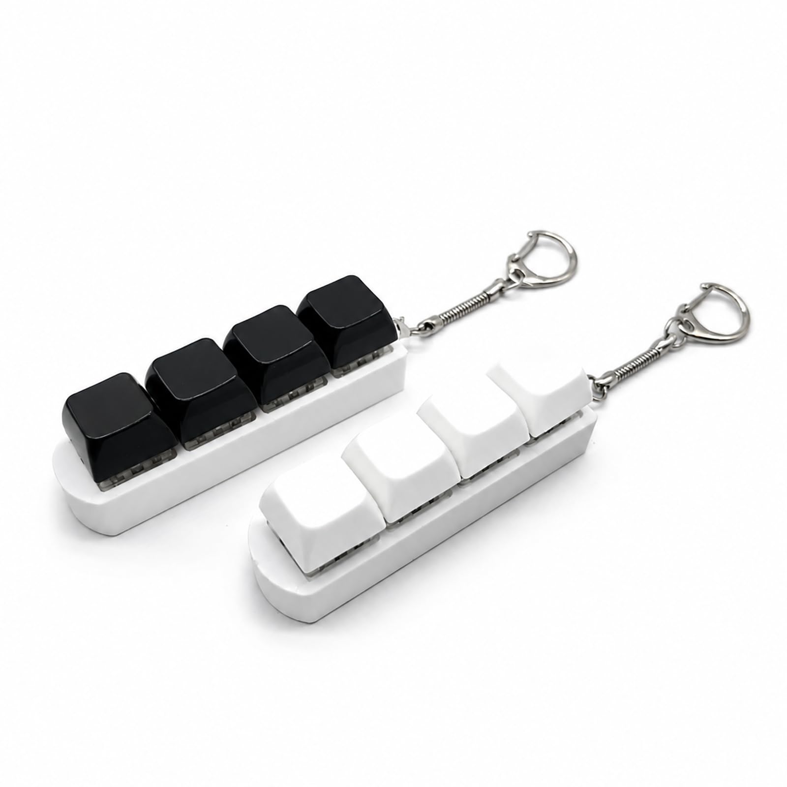 2 Pcs Keyboard Fidget Toy, Stress Relief Fidget Keyring Adults, 4 Buttons Funny Fidget Keyboard, Portable Anxiety Relief Clicky Keychain Gift for Adults