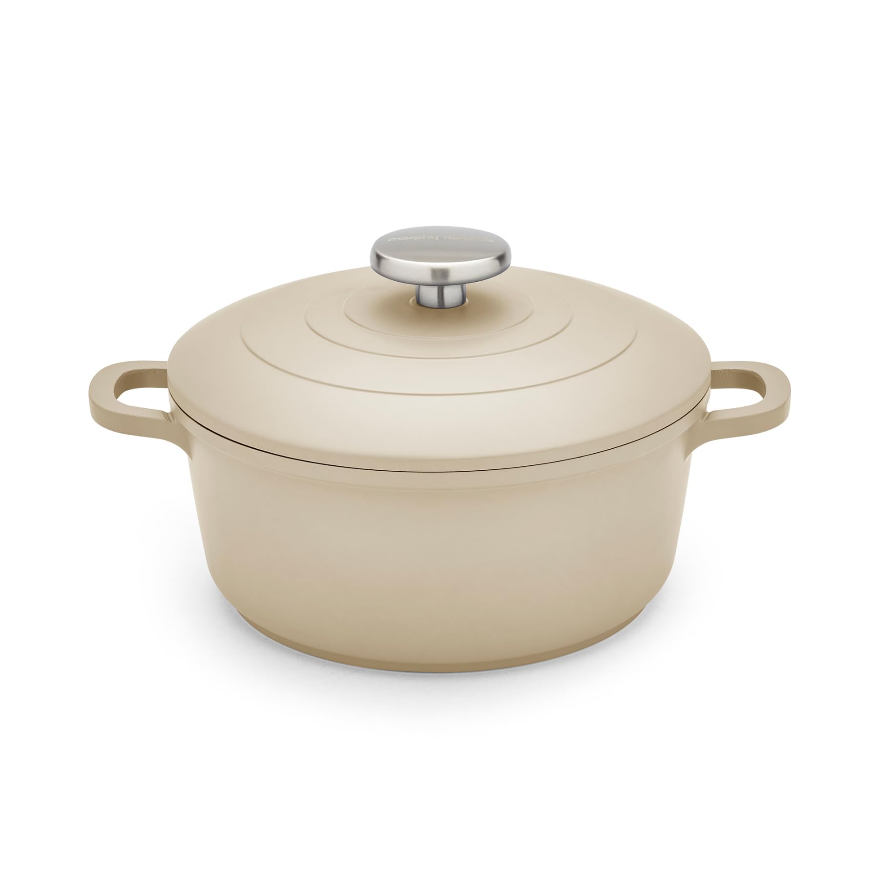 Morphy Richards Cast Aluminium Casserole, 20cm/2.3L, Non Stick Coating, Lightweight Design, Oven Safe, Self-Basting, Suitable for all Hobs, Cream, 851003