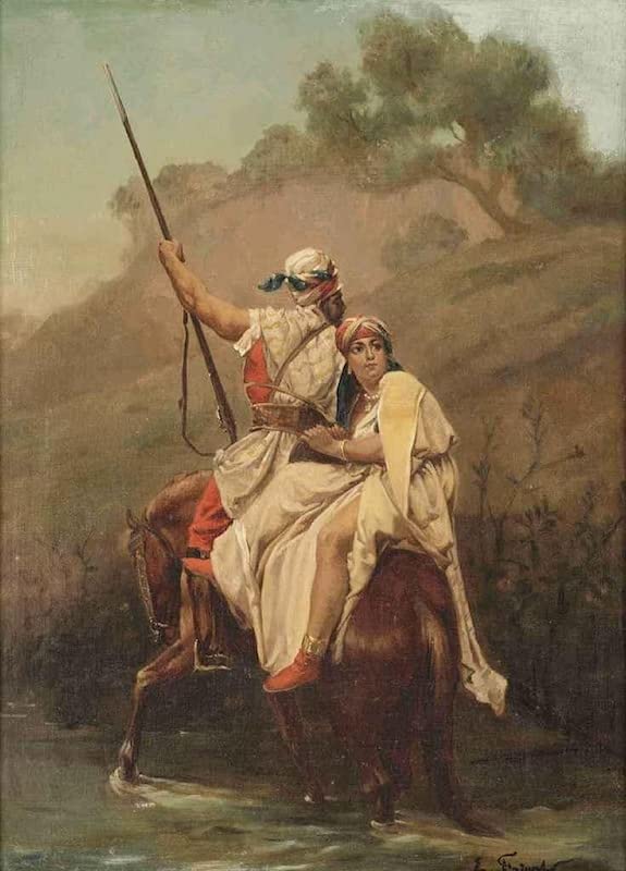 Impression Tableaux Graffiti Art Mural Vol à cheval Emile Friant toile de qualité 60x90