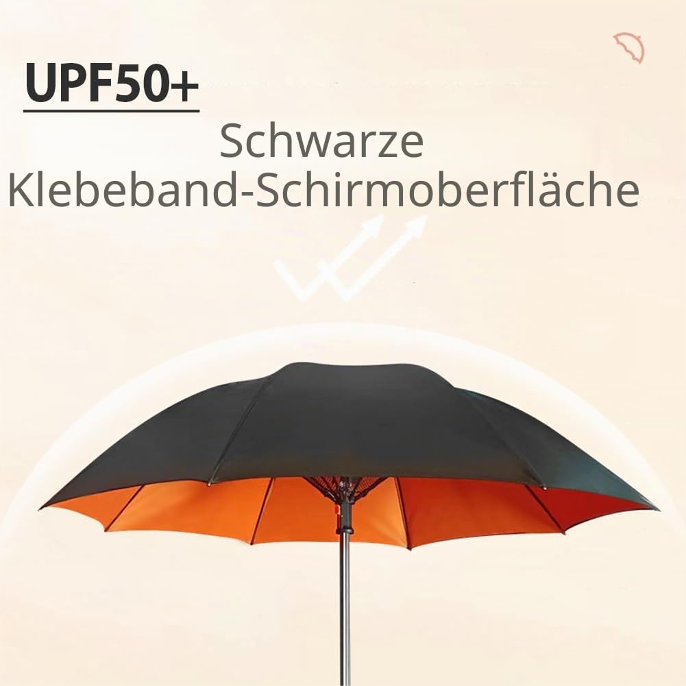 Elprico Regenschirm mit Ventilator, 3-in-1 UVblockierender Regenschirmventilator, Sonnenschirm mit Ventilator und Sprühgerät, Tragbarer Fächerschirm mit Zerstäube für Sommer, Strand, Sport