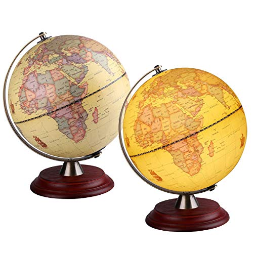 image for TTKTK Illuminated World Globe for Adults & Kids with Wooden Stand,Buil