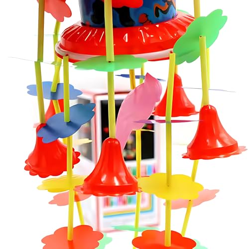 Image of Crackles Wind Up Jhoomer Merry Go Round Rattle for New Born Baby with Soothing Sound Windup Toy| Hanging Musical Toy for Cradle Babies 0-6 Months- Multi Color