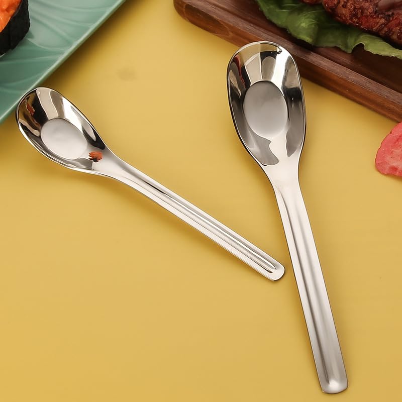 ONUIFIKE Silverware Set, 2/8/12/16/20/24pcs 304 Stainless Steel Soup Spoon, Long Handle Thickened Spoon, Home Cutlery Flatware Set(20 Piece set for 10)