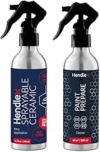 Hendlex Ceramic Car – Ceramic Protection Kit 200 ml Spray with 200 ml Paint Preparation and Microfibre Cloth – Nano Shield up to 1 Year of Body Protection